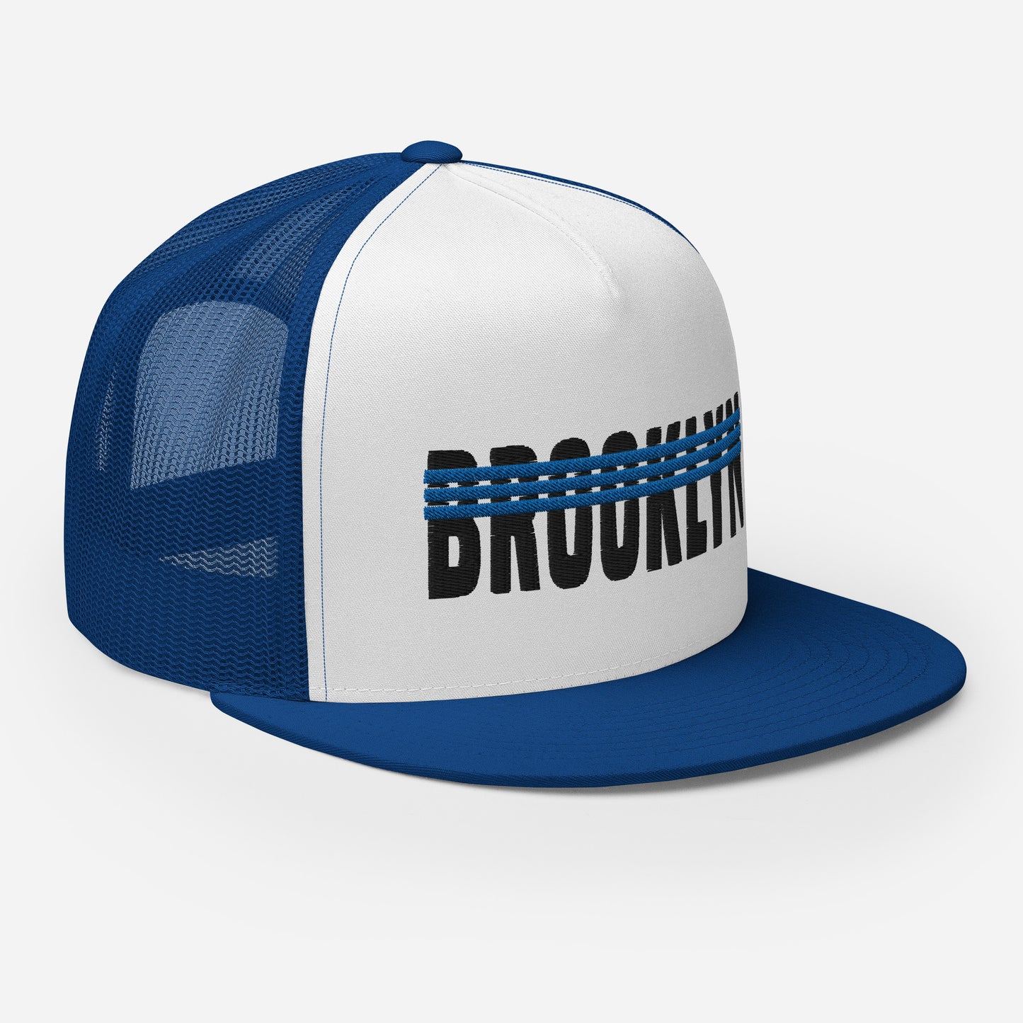 BROOKLYN 3 STRIPE MESH SNAPBACK (BLUE)