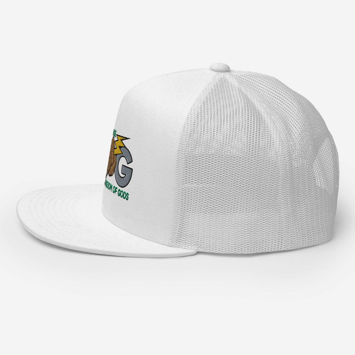 KINGDOM OF GODS - KOG HANDS OF GODS MESH SNAPBACK (Silver&Green Stitch)