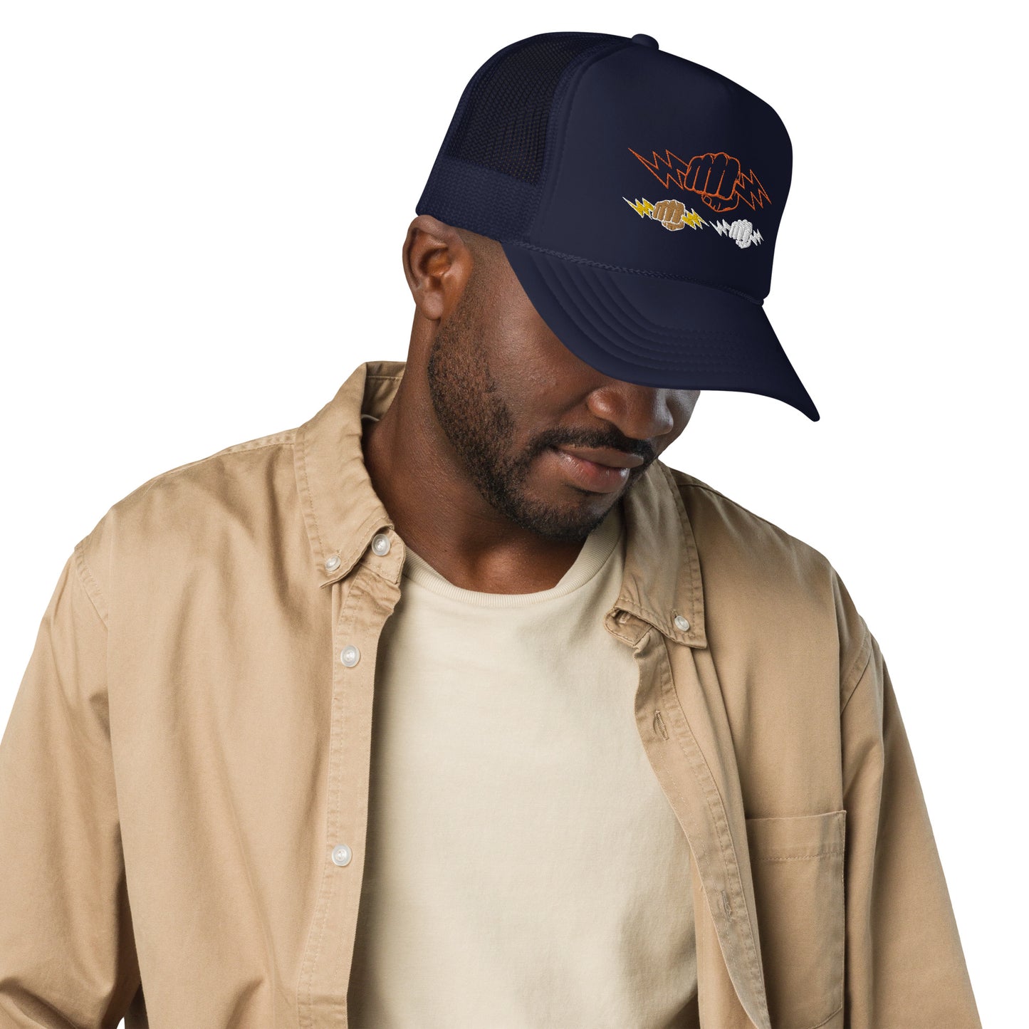 KINGDOM OF GODS - HANDS OF GODS FOAM TRUCKER HAT (NAVY)