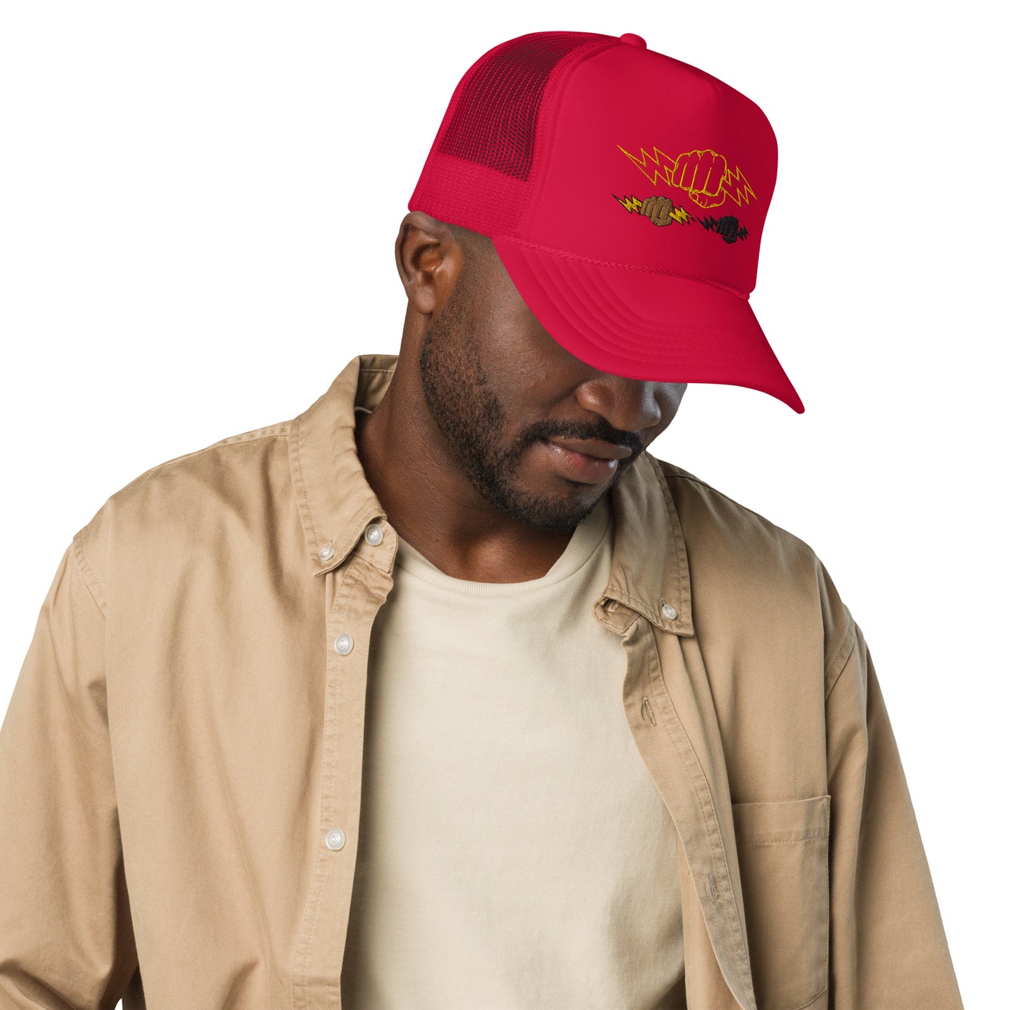 KINGDOM OF GODS - HANDS OF GODS FOAM TRUCKER HAT (RED)