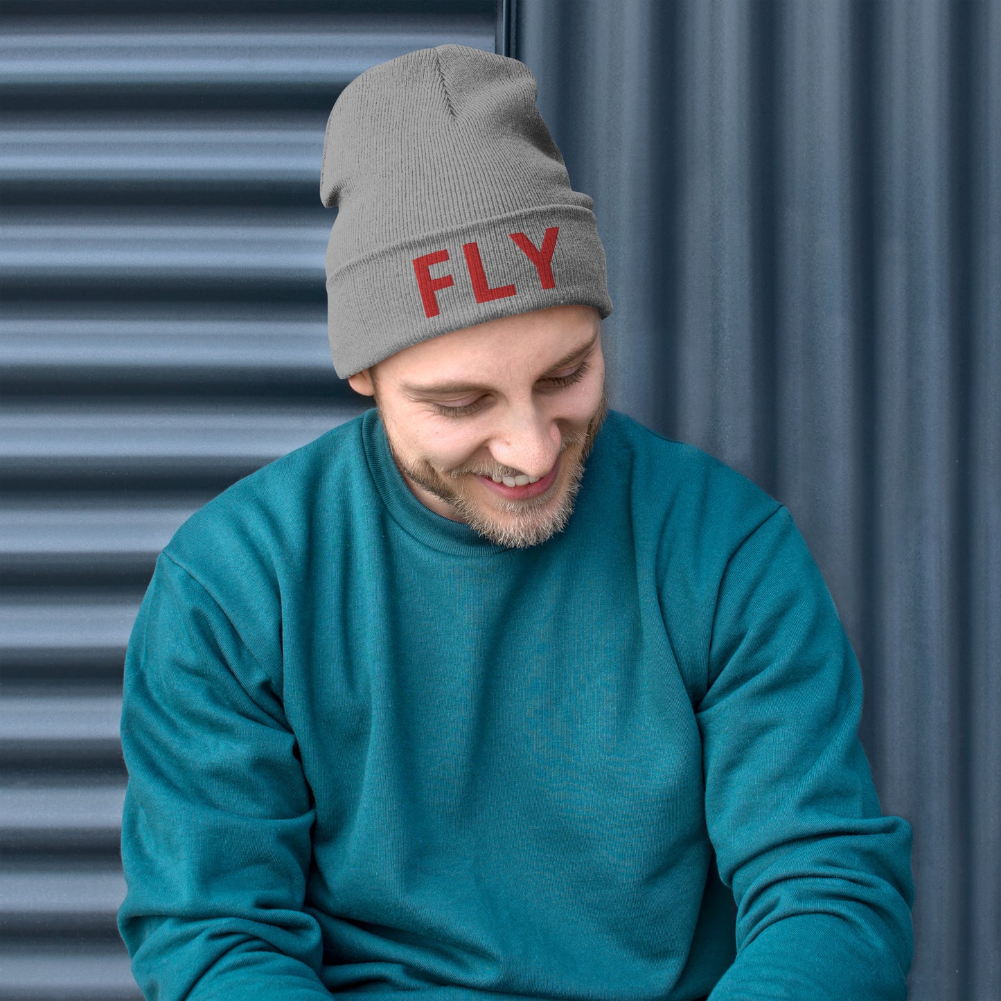 "FLY" EMBROIDERED BEANIE