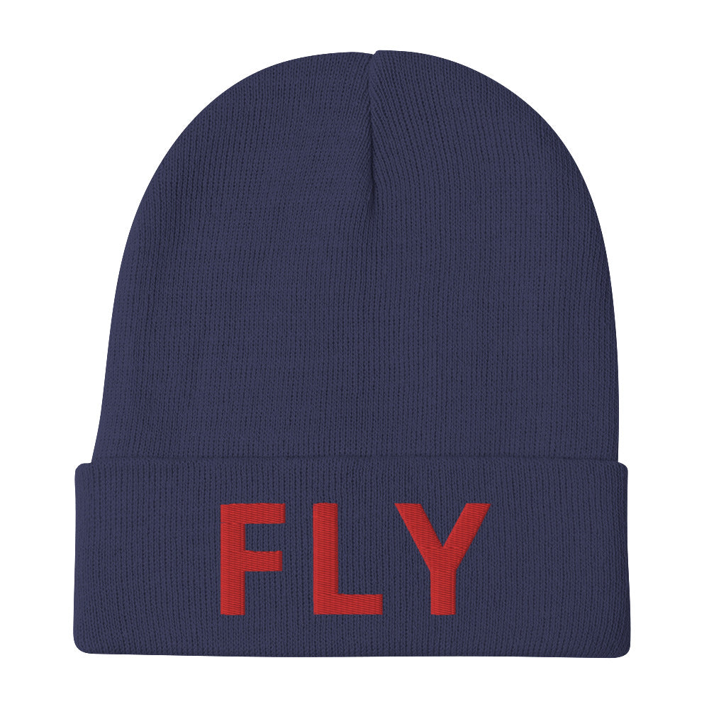 "FLY" EMBROIDERED BEANIE