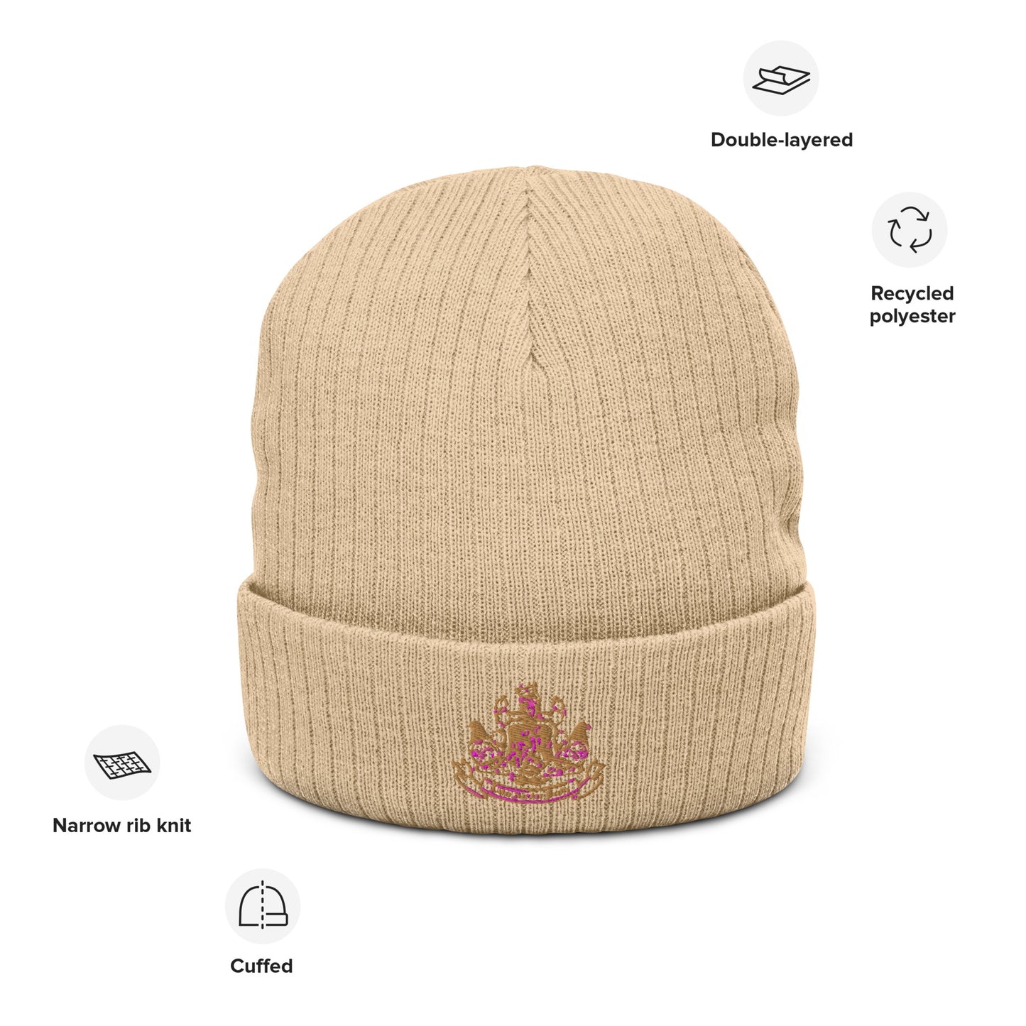 FLY ROYALE EMBROIDERED LOGO RIBBED KNIT BEANIE