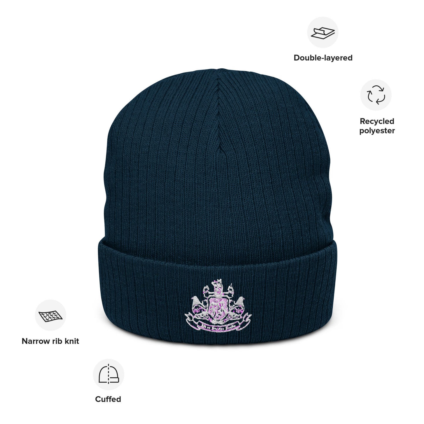 FLY ROYALE EMBROIDERED LOGO RIBBED KNIT BEANIE