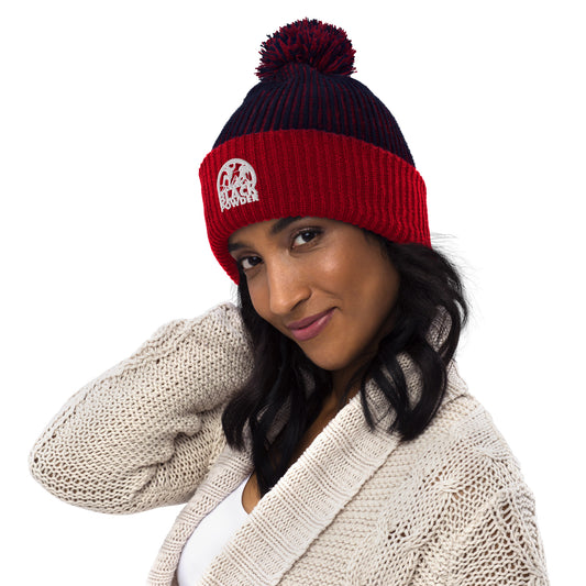 BPC CLASSIC LOGO POM-POM BEANIE (WHITE STITCH)