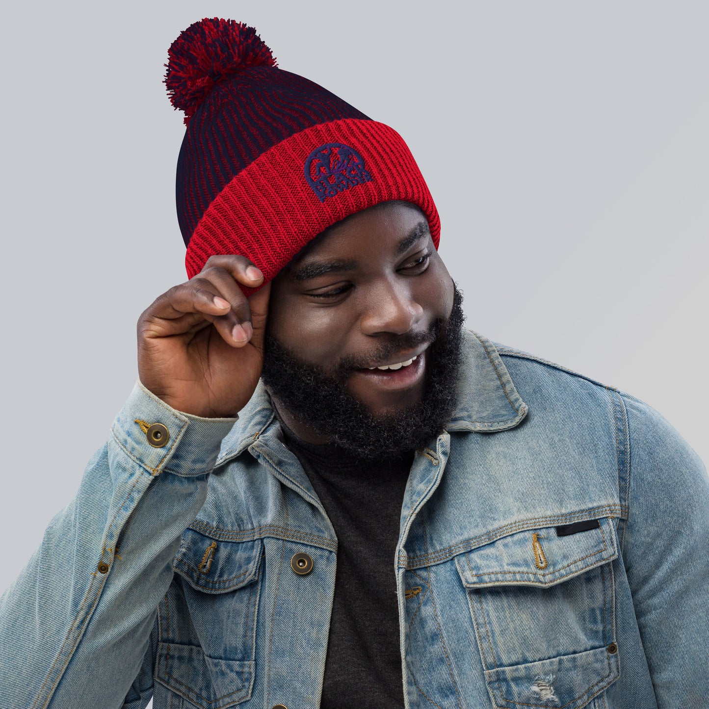 BPC CLASSIC LOGO POM-POM BEANIE (NAVY STITCH)