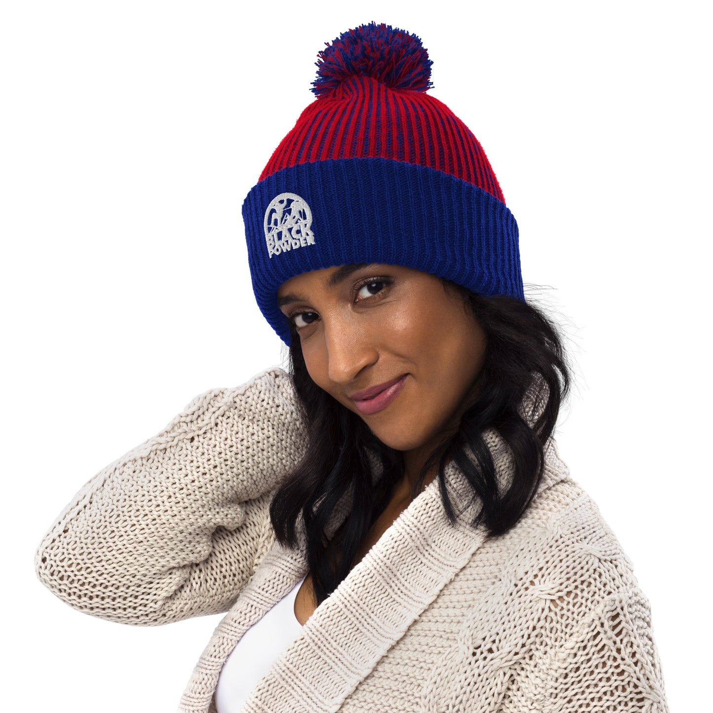 BPC CLASSIC LOGO POM-POM BEANIE (WHITE STITCH)