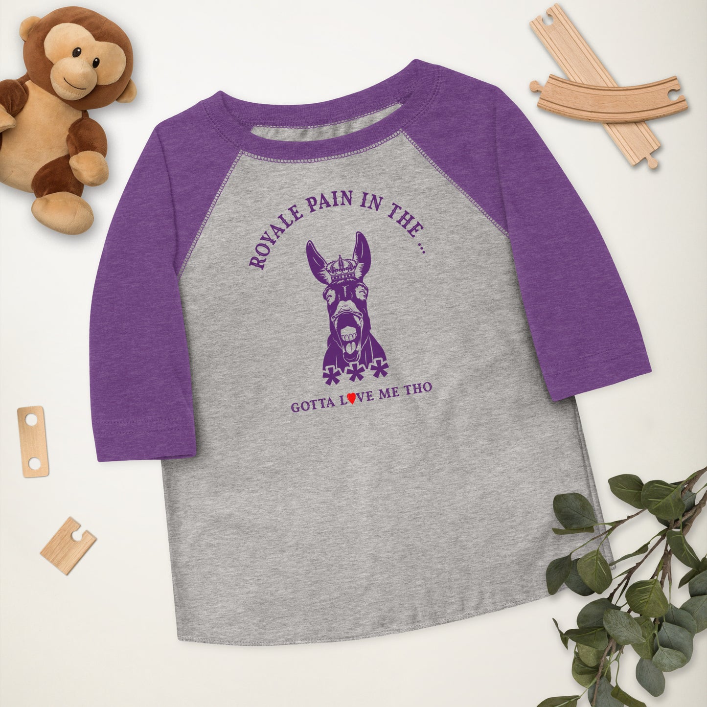 ROYALE PAIN IN THE *** RAGLAN - VINTAGE PURPLE (TODDLER)