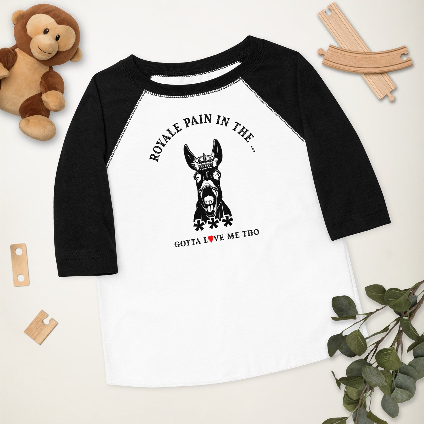 ROYALE PAIN IN THE *** RAGLAN - BLACK (TODDLER)