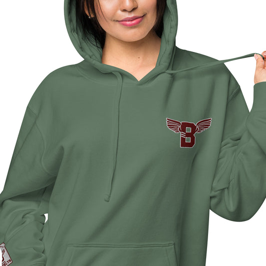 "B" IS FOR BROOKLYN - B-WING UNISEX HOODIE (MAROON STITCH)