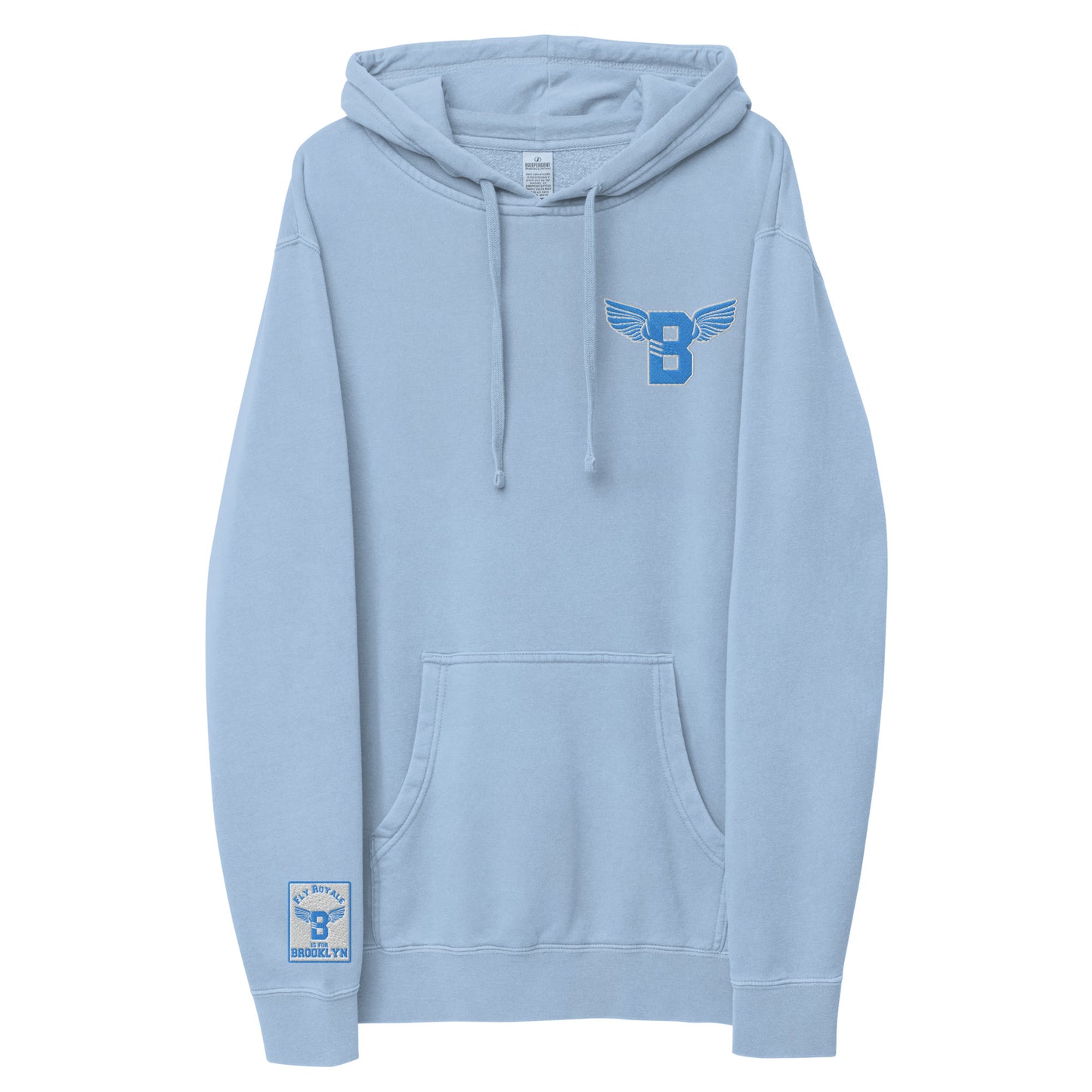 "B" IS FOR BROOKLYN - B-WING UNISEX HOODIE (VIVID BLUE STITCH)