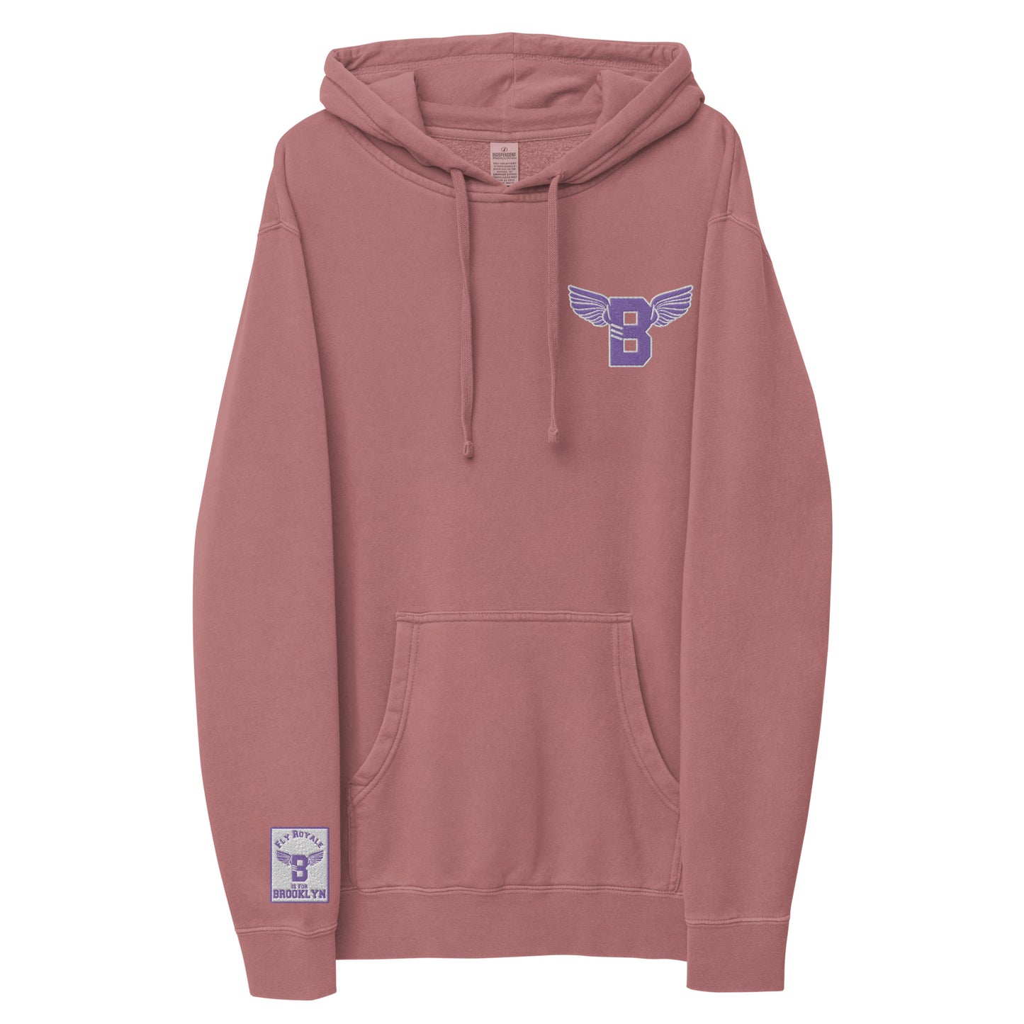 "B" IS FOR BROOKLYN - B-WING UNISEX HOODIE (PURPLE STITCH)