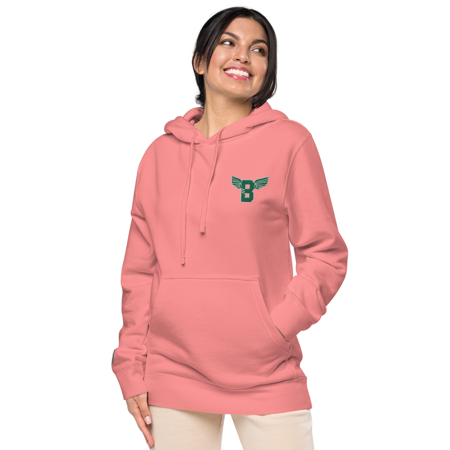 "B" IS FOR BROOKLYN - B-WING UNISEX HOODIE (KELLY GREEN STITCH)