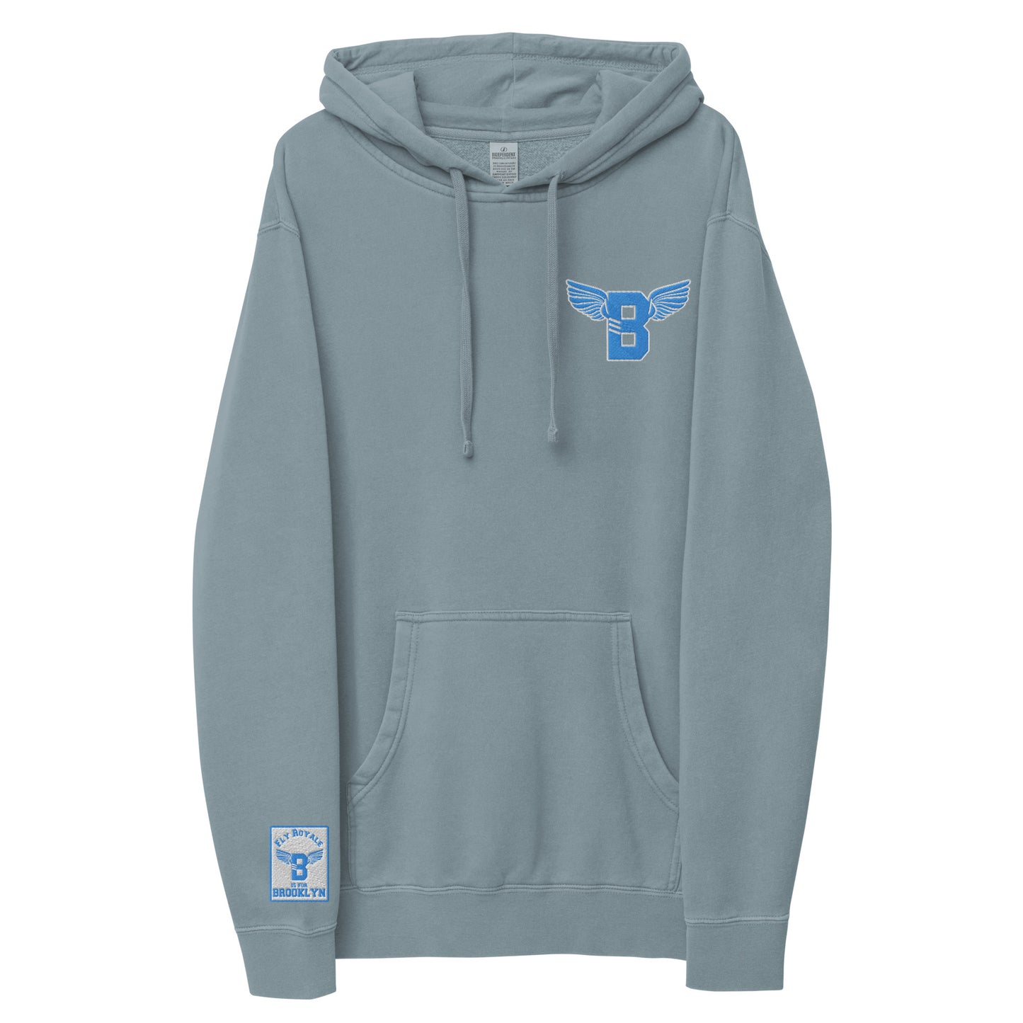 "B" IS FOR BROOKLYN - B-WING UNISEX HOODIE (VIVID BLUE STITCH)