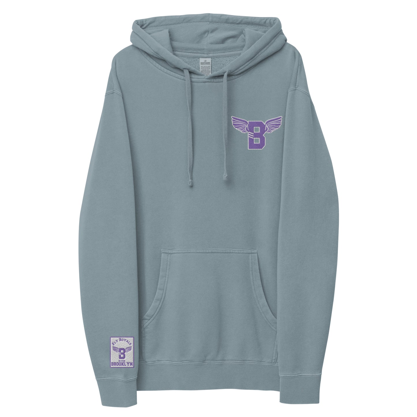 "B" IS FOR BROOKLYN - B-WING UNISEX HOODIE (PURPLE STITCH)