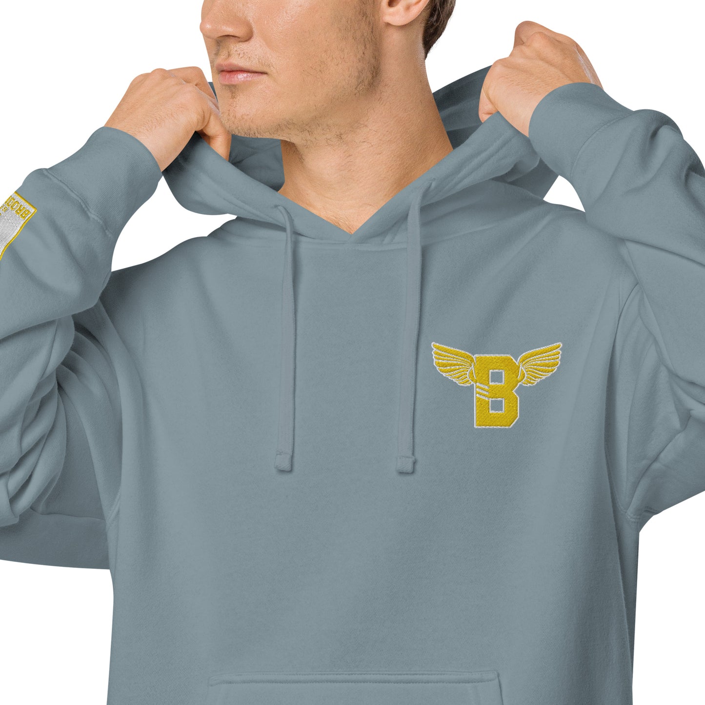 "B" IS FOR BROOKLYN - B-WING UNISEX HOODIE (GOLD STITCH)