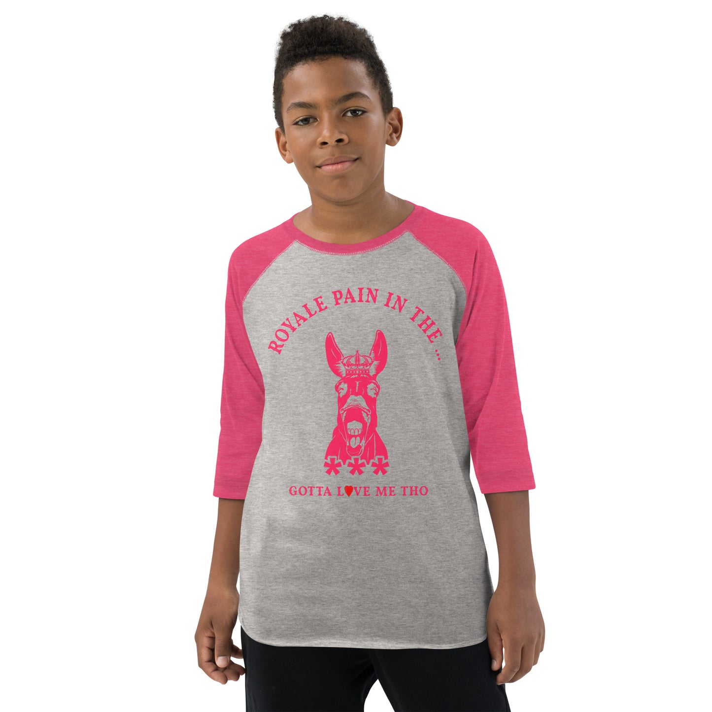 ROYALE PAIN IN THE *** RAGLAN - VINTAGE PINK (YOUTH)