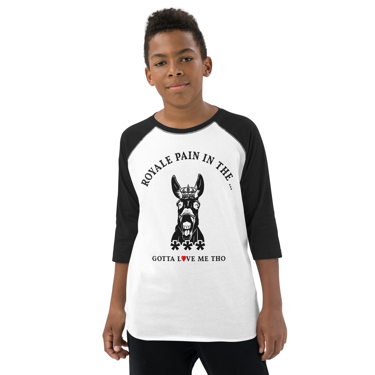 ROYALE PAIN IN THE *** RAGLAN - BLACK (YOUTH)