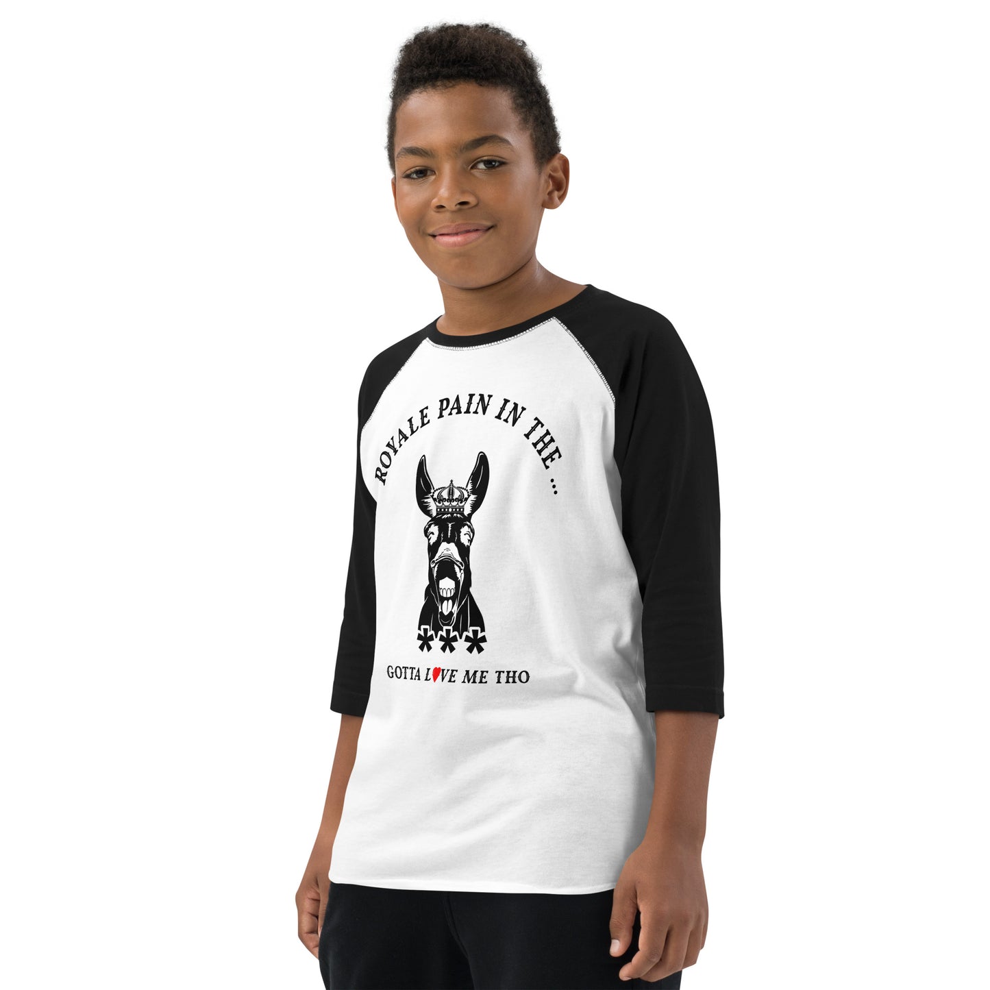 ROYALE PAIN IN THE *** RAGLAN - BLACK (YOUTH)